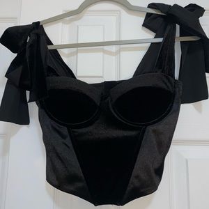 Black Velvet Coset Top